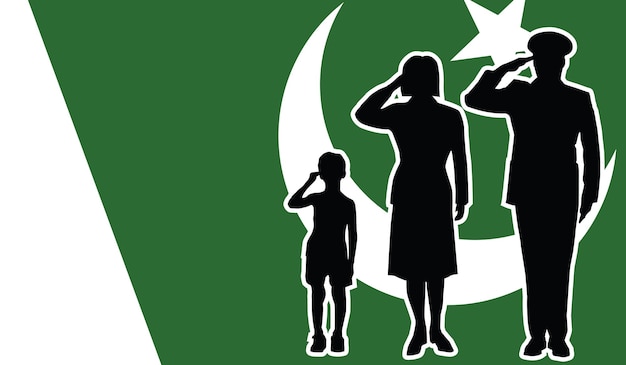 Pakistan soldaat familie groet patriot achtergrond