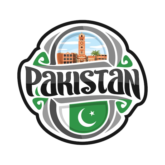 Pakistan Sticker Vlag Logo Badge Reizen Souvenir Illustratie