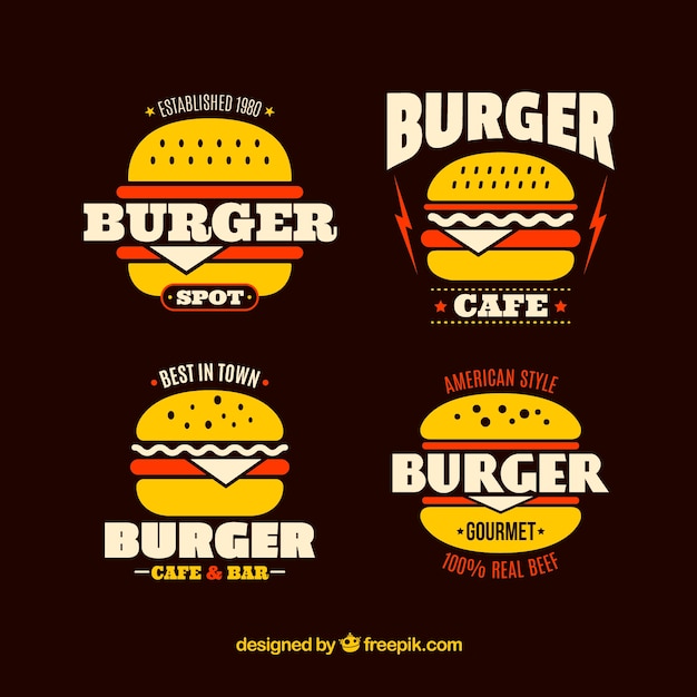 Pakje hamburgerlogo's met rode details