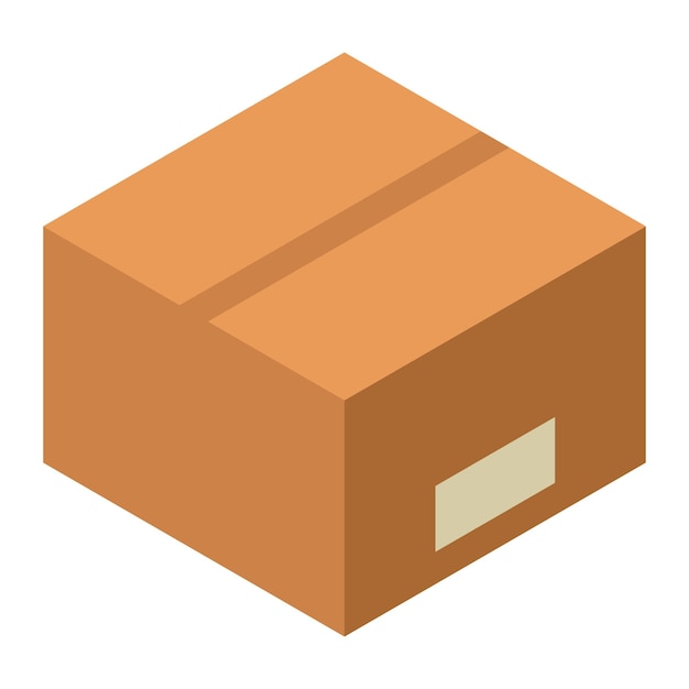 Pakket kartonnen doos pictogram Isometrisch van pakket kartonnen doos vector pictogram voor webdesign geïsoleerd op een witte achtergrond