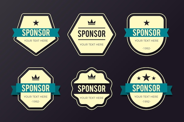 Vector pakket met creatieve sponsoringbadges