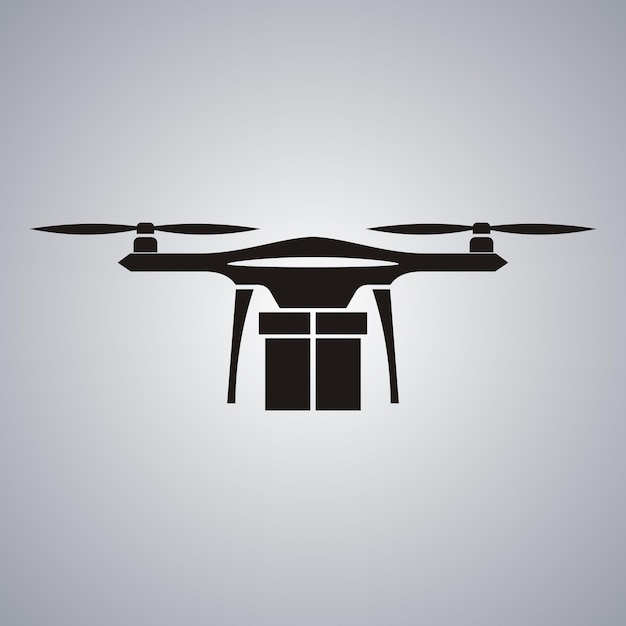 Pakketbezorging Drone Concept illustratie van een drone die een pakket vervoert