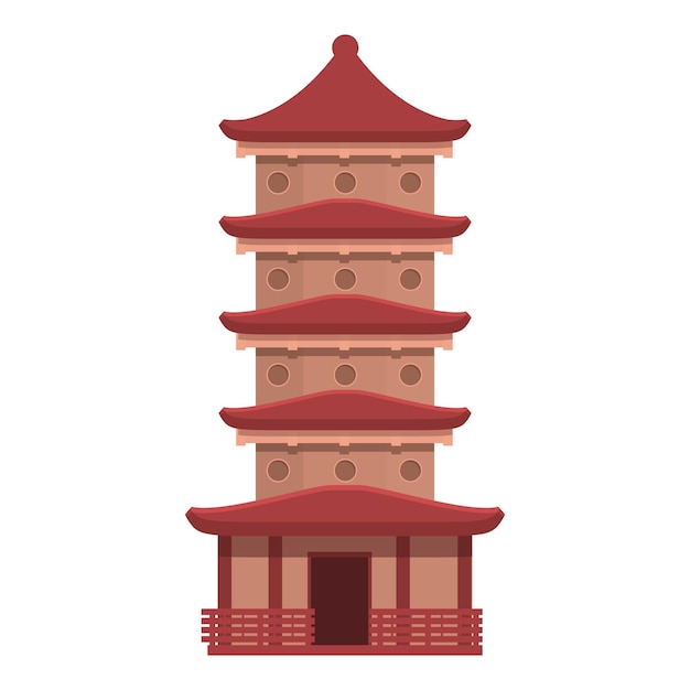 ベクトル 宮殿の塔のアイコン漫画のベクトル中国の家都市寺院