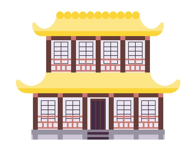 Vector palace or temple in old architecture style of chinese or japanese culture