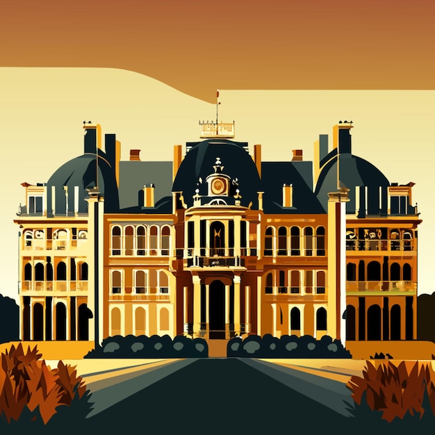 palace of versailles vector illustration