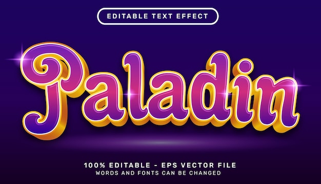 Paladin 3d-teksteffect en bewerkbaar teksteffect