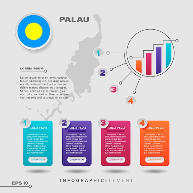 Vettore elemento infografico grafico di palau