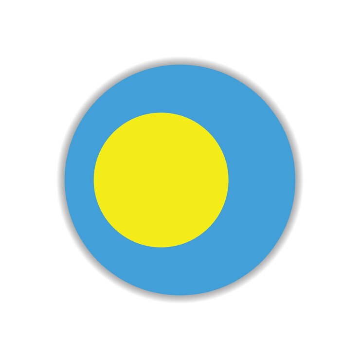 Vector palau circle flag icon digital vector illustration