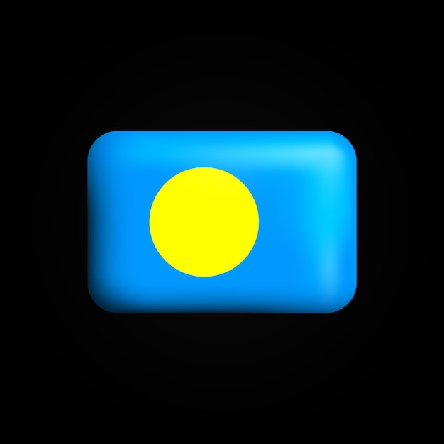 Флаг палау 3d icon национальный флаг палау