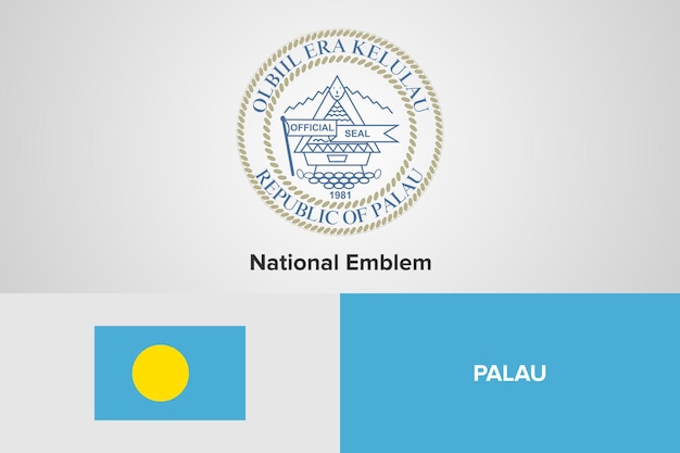 Palau nationale embleem vlag sjabloon