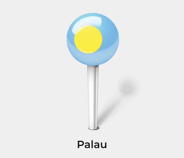 Palau push pin for map vector illustration