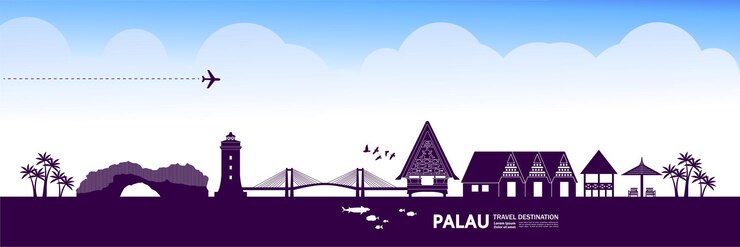 वेक्टर palau travel destination vector illustration.