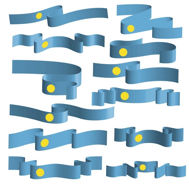 Palau vlag lint vector set