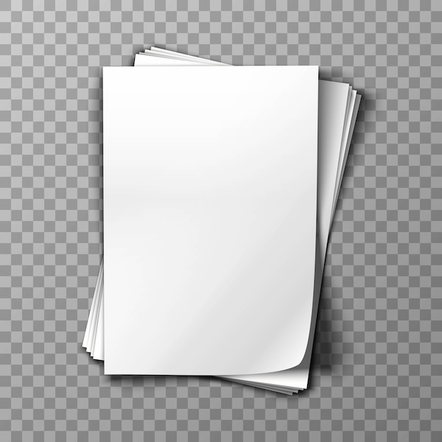 Premium Vector  Pale of white paper on transparent background.