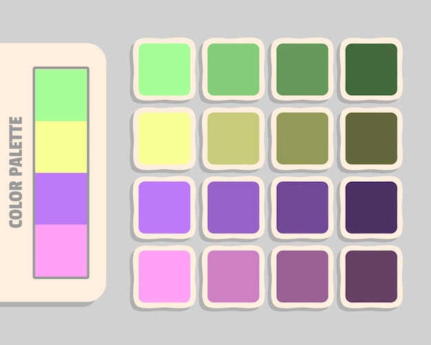 Vector palegreen khaki orchid violet color palette rgb colors matching harmonious colours