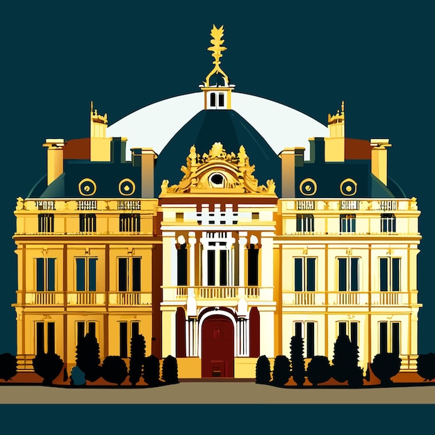 Paleis van versailles aquarelverf of vectorillustratie