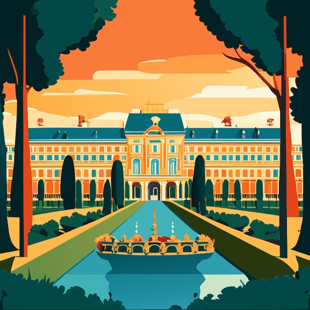 Vector paleis van versailles vector illustratie