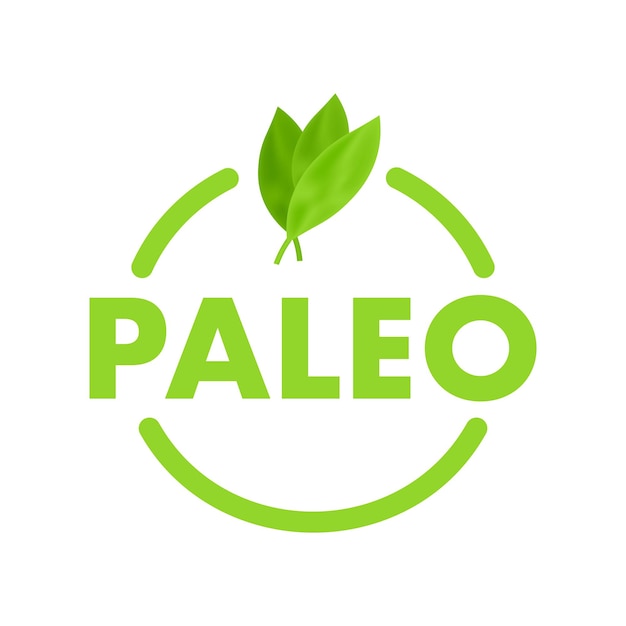 Paleo dieet teken label Dieet menu Schoon eten Concept Vector voorraad illustratie