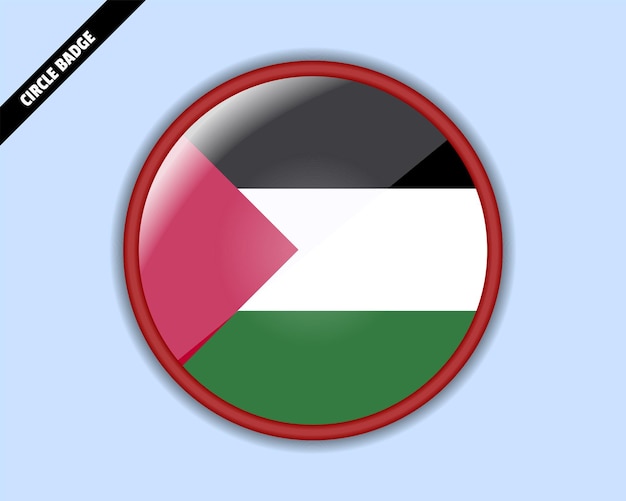 Palestijnse vlag cirkel badge vector ontwerp afgerond teken met reflectie