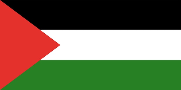 Флаг Палестины, национальное знамя страны. Символы страны. Векторная иллюстрация