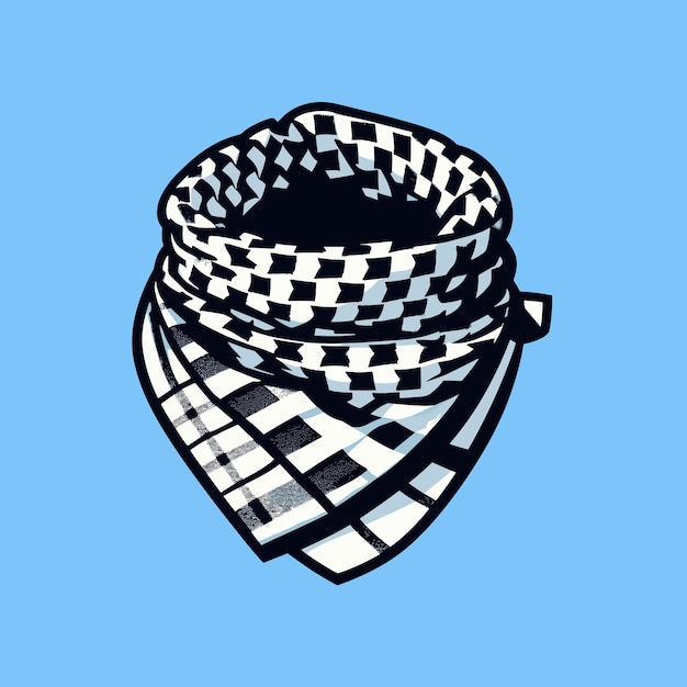 Vector palestina keffiyeh sjaal illustratie icoon logo concept geïsoleerd