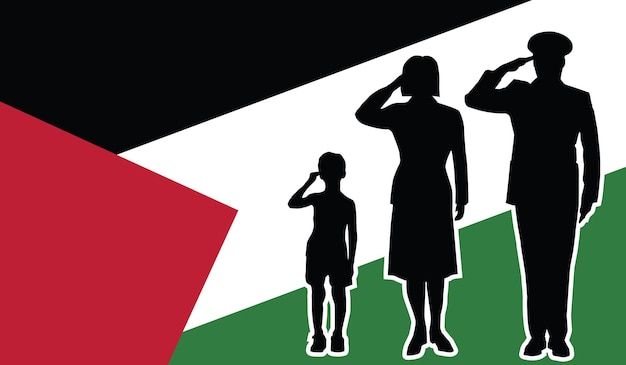 Palestina soldaat familie groet patriot achtergrond