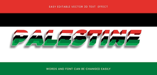 Palestina teksteffect bewerkbare vlag tekststijl