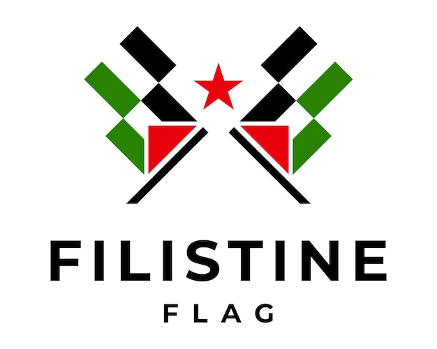 Palestina vlag vrijheid logo ontwerp.