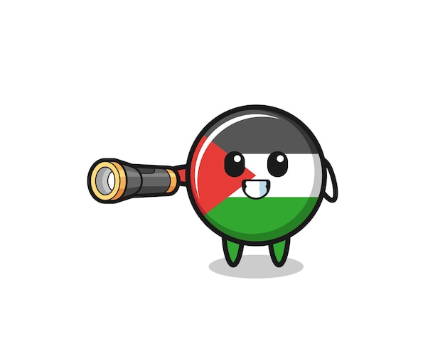 Palestina vlagmascotte met zaklamp