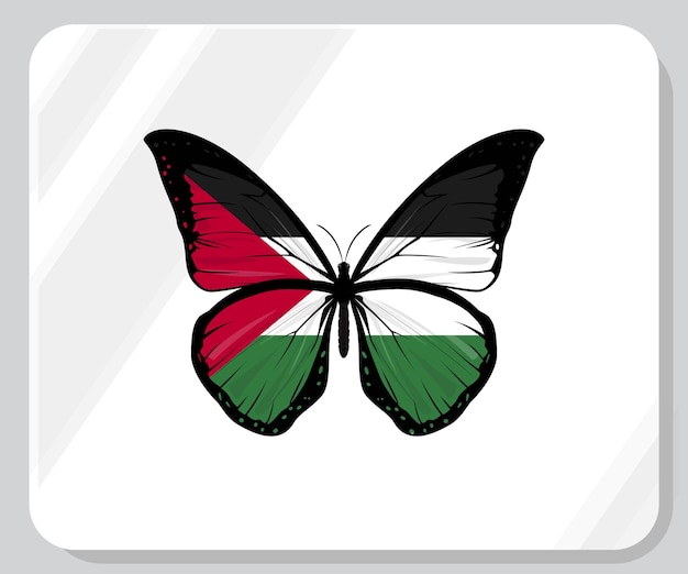 Vector palestine butterfly pride flag icon