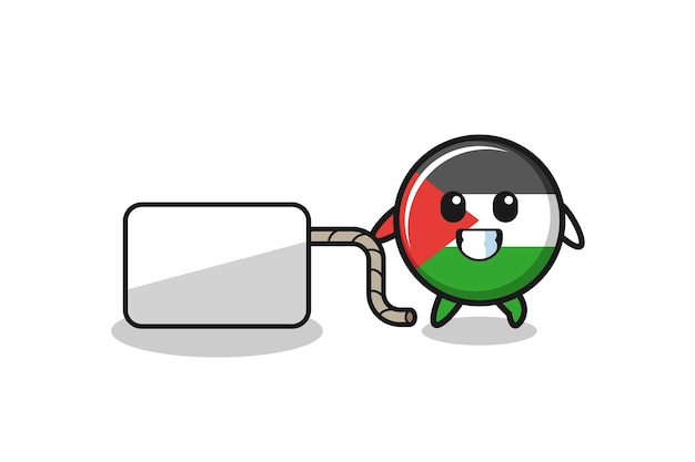 Palestine flag cartoon is pulling a banner