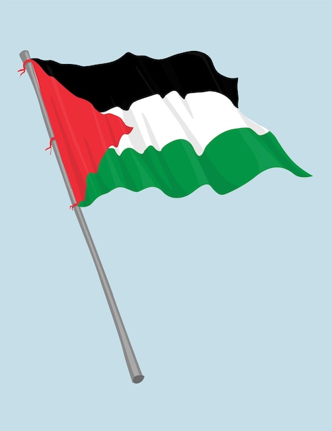 Vector palestine flag hand holding palestine flag