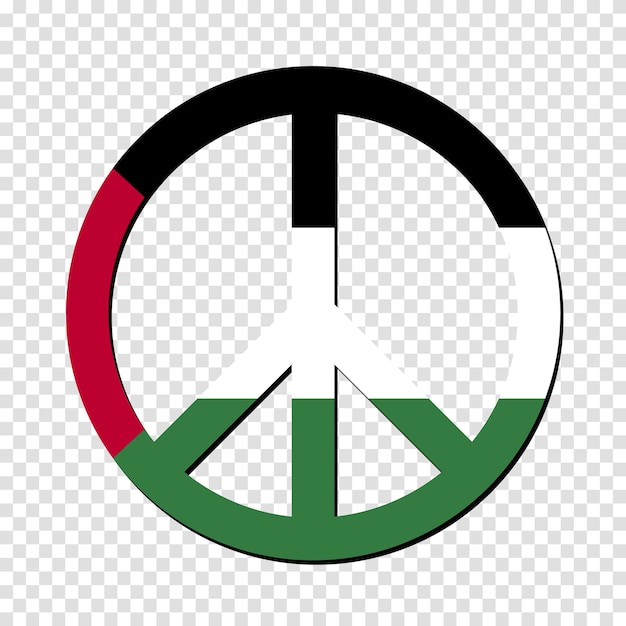 Palestine flag in peace symbol No war Peaceful concept Vector illustration