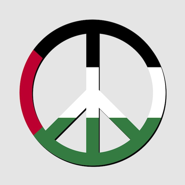 Palestine flag in peace symbol No war Peaceful concept Vector illustration