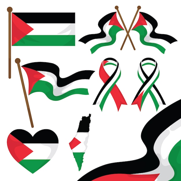 Vector palestine flag ribbon