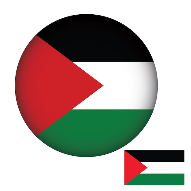 Palestine Flag Round Shape