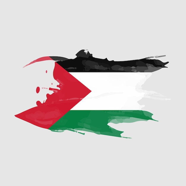palestine flag in watercolor splash liberate palestine achieve independence in vector eps format