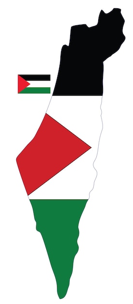 Vector palestine map and flag vector