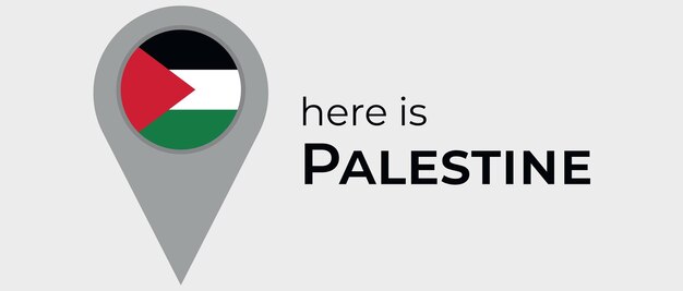 Значок маркера карты Палестины здесь - векторная иллюстрация Палестины