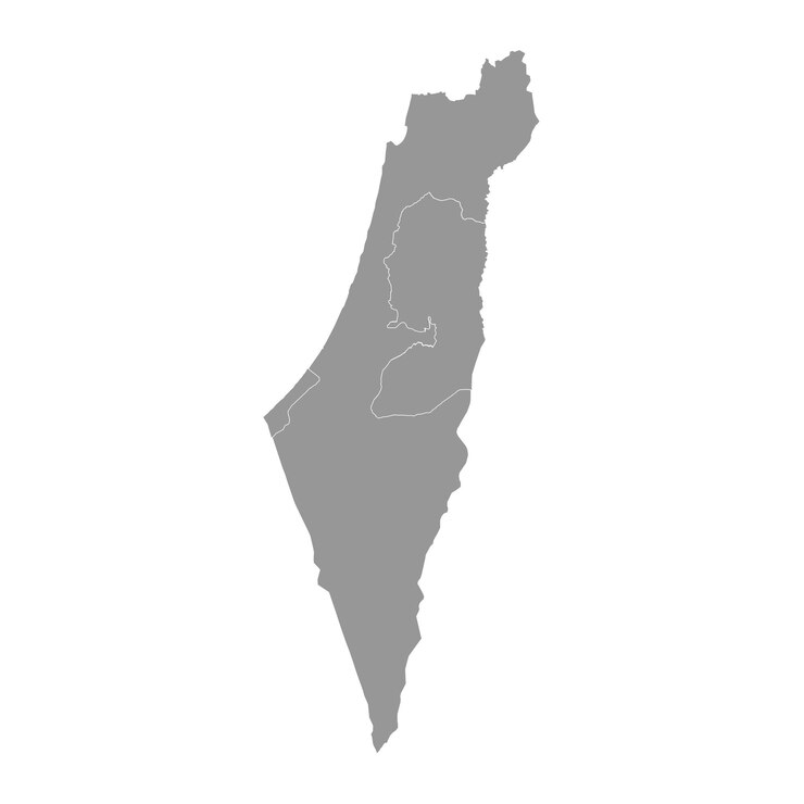 Palestine map with administrative divisions Vector illustration