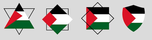 팔레스타인 국기 벡터 디자인 모음