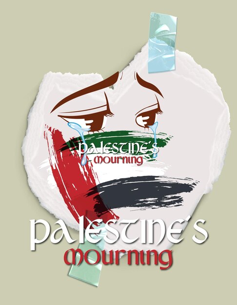 Vector palestine's mourning