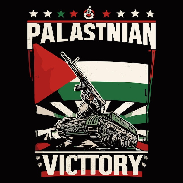 Vector palestine solider with ak 47 illustration vector design suitable for tshirt design