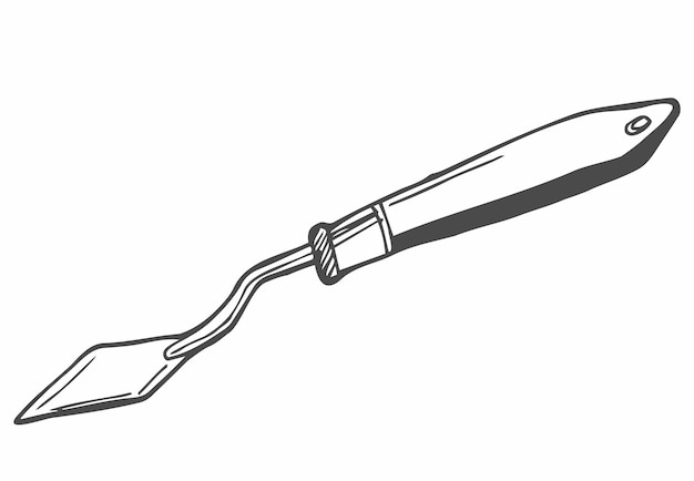 Palette knife doodle icon vector sketch