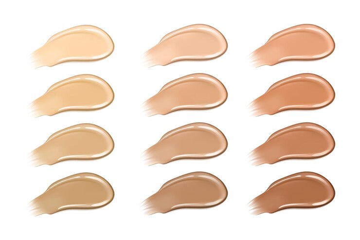 Palette of shades of foundation Realistic creamy texture