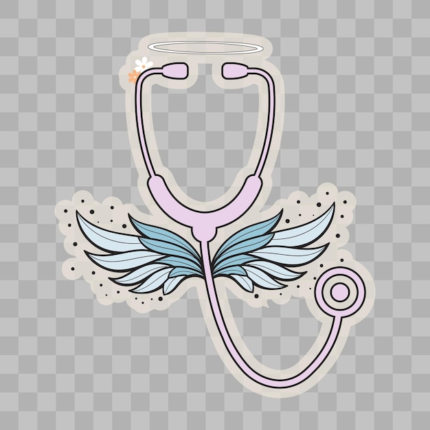 Vector palliative stethoscope sticker hospice nurse hospice healthcare stethoscope sticker