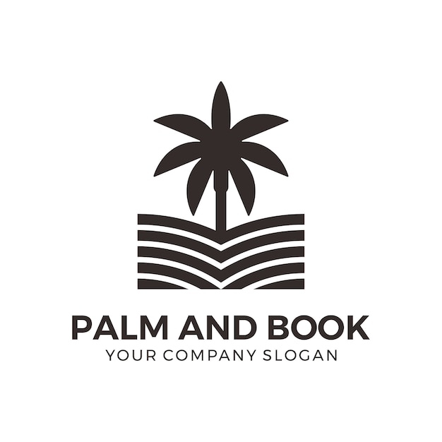 Дизайн логотипа palm и книги