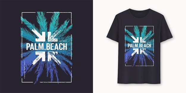 팜 비치 플로리다 세련된 그래픽 티셔츠 벡터 디자인 타이포그래피