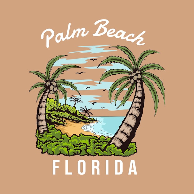 Grafica di design della maglietta di palm beach florida