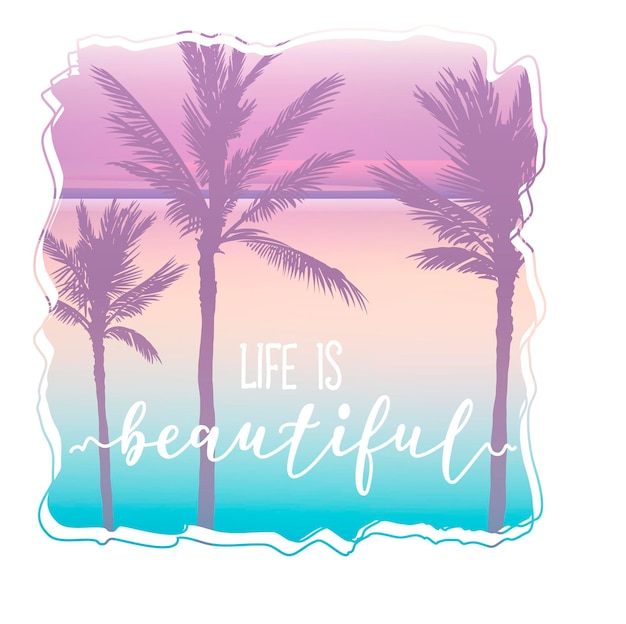 Palm beach tshirt graphic and beautiful lettering